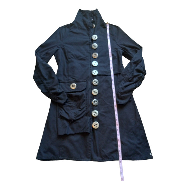 Neon Buddha Black Coat/Dress with Button Detail - Picture 11 of 12